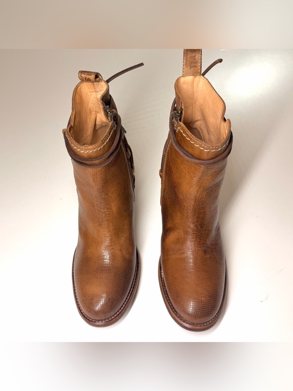 Bed Stu Womens COBBLER BLAIRE Distressed Lace Zip Brown Leather Boots Size- 8 - Picture 2 of 9